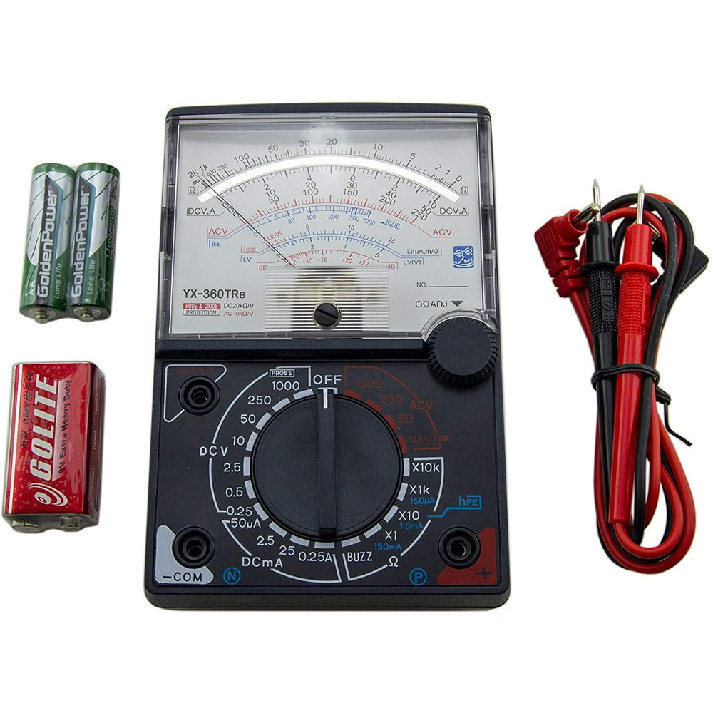 Analog Multimeter with Leads, Model YX360TRB