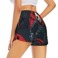 thumbnail image 2 of Uemuo Red Black Eastern Panda Warrior Pattern Women's Athletic Shorts High Waisted Running Shorts with Liner Pockets Gym Elastic Workout Shorts-XX-Large, 2 of 9