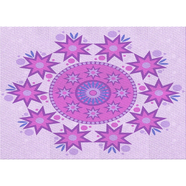 Ahgly Tapis Rectangulaire Lavable en Machine Intérieur Transitionnel Fleur Rose, 5 Pieds x 7 Pieds