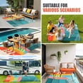 thumbnail image 4 of Surfboard Outdoor Rug for Patio/Deck/Porch, Non-Slip Large Area Rug 4 x 6 Ft, Summer Starfish Palm Leaf Wood Grain Blue Indoor Outdoor Rugs Washable Area Rugs, Reversible Camping Rug Carpet Runner, 4 of 8