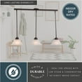 thumbnail image 5 of Da Vinci 3L Bronze Linear Chandelier Island Pendant Light Fixture, 5 of 10