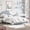 Blue Ivory, variant on Arch-Shaped Twin Bed, Round Boucle Headboard in Soft Pink & White, Modern Upholstered Design with Wood Slats, No Box Spring Required, Easy to Assemble
