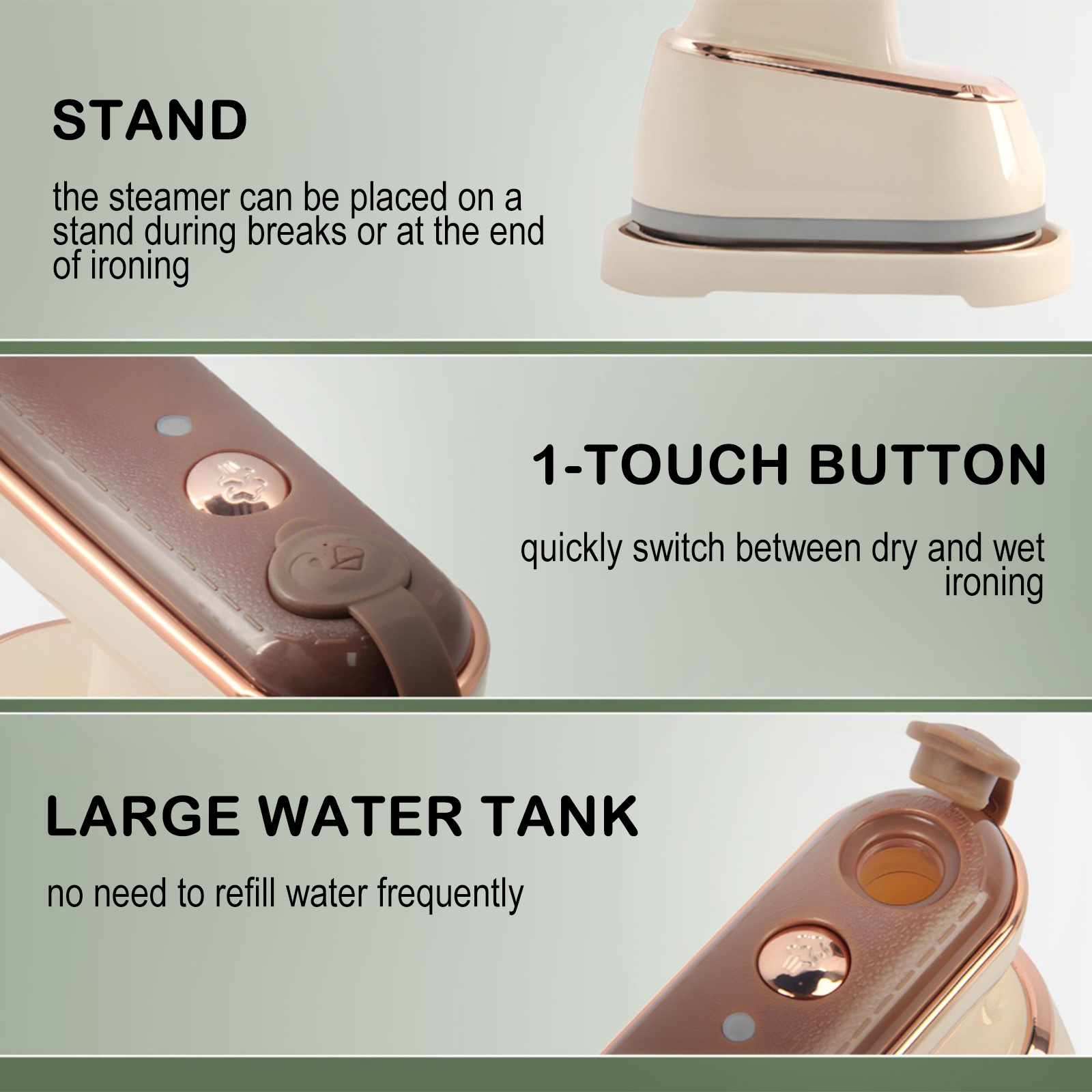 Steam Iron For Clothes Wet Dry Ironing Machine Fast-Heat Household Fabric Steam Travel Electric Iron 110V