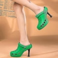 thumbnail image 2 of 2025 Summer New High Heel Shoes Ladies Slippers Ladies Two Wear High Heel Shoes Fashion Slippers,size37,green, 2 of 4