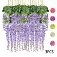 thumbnail image 5 of 1*Artificial Wisteria Wreath Clearance! Yirtree Artificial Wisteria Garland Artificial Flowers Garland Wisteria Vine Hanging Flower for Wedding Home Garden Outdoor Flower Wedding Garden Hanging Dec, 5 of 9