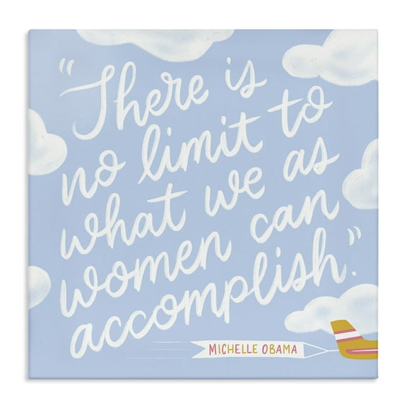 Stupell Industries Women Accomplishment Quote Text & Numbers Painting Wrapped Canvas Art Print Wall Art, 17 x 17