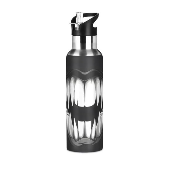 ALAZA Mouth Water Bottle Insulated Flask Stainless Steel Straw Lid 20 oz