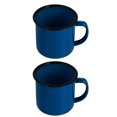 thumbnail image 2 of Miangastore Blue Enamel Coffee Mug for Home Use Practical Drinking Cup with Stable Structure 2 Pieces, 2 of 8