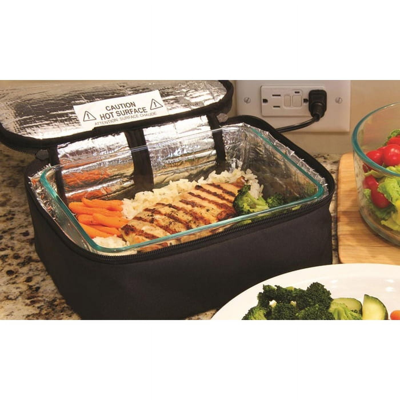HotLogic Mini Portable Food Warmer for Home, Office, and Travel, Black 