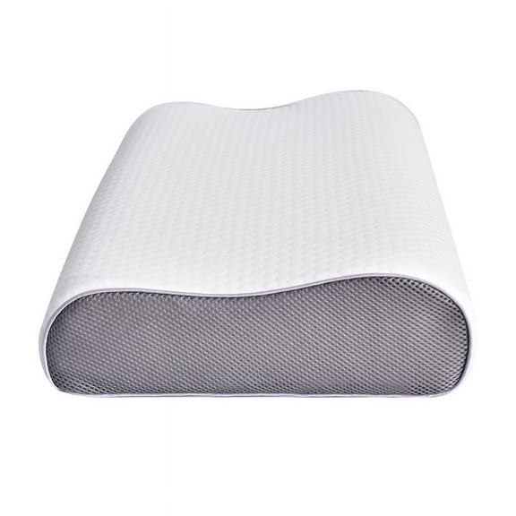 Memory Foam Bed Pillow, Ergonomic Cervical Contour Neck Support Orthopedic Standard Pillow