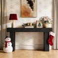 thumbnail image 6 of Farmhouse 63-Inch Wooden Console Table, Black Rectangular Sofa Table Behind The Couch, Sturdy Entryway Table For Entrance, Hallway, Living Room, 6 of 7