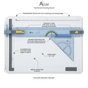 Acurit Technical Drawing Board - Portable Drafting Table with Multi-Tool Kit, Break-Resistant Plastic, Straight-Edge Lock Mechanism, Transparent Ruler, Protractor, Clamping Rail - 14.5x19.75