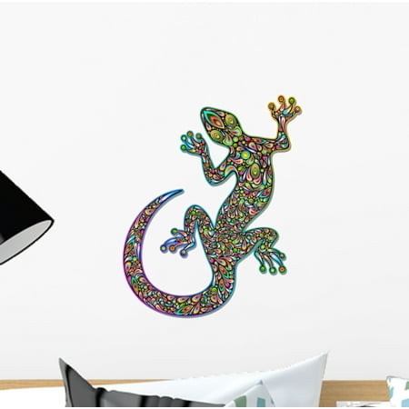 Sb Peel - Gecko Geko Lizard Psychedelic Wall Decal by Wallmonkeys Peel and Stick Graphic (12 in H x 10 in W) WM98432