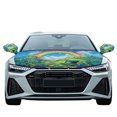 thumbnail image 2 of Yuyamidu Green Hat Car Front Hood Cover Protector Green Leaf Auto Rearview Protection Cover Rainbow Automotive Hood Covers 3pcs Exterior Car Rear View Mirror Accessories, St. Patrick's Day, 2 of 7