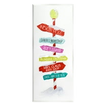 Stupell Industries Holiday Directional Sign Holiday Painting Unframed Art Print Wall Art, 7 x 17
