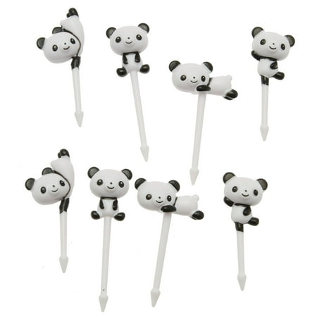 Kotobuki Food Picks for Bento Boxes, White Pandas