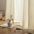 thumbnail image 6 of DriftAway Natural Linen Curtains 54 Inches Long for Living Room Semi Sheer 2 Panels Farmhouse Real Flax 3 Inch Rod Pocket Back Tab Boho Rustic Light Filtering Window Drapes for Bedroom, 6 of 8