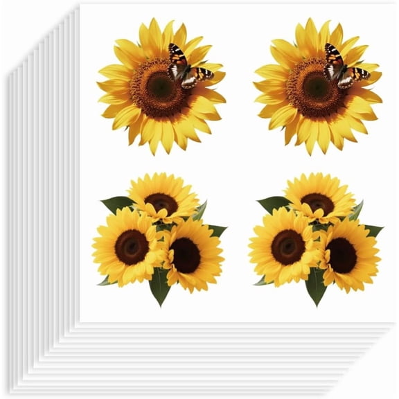 Self-Adhesive Paper Decorative Stickers for Party Decorative Presents Sealing Sunflower 90x90mm for DIY