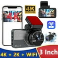 thumbnail image 5 of Tgbvmt 4K Dash Cam Front and 2K Rear HD Camera with Night Vision 3 Inch Display, WIFI Mobile Phone Interconnection, Wide Angle Lens and Parking Monitoring for Complete Road Protection, 5 of 9