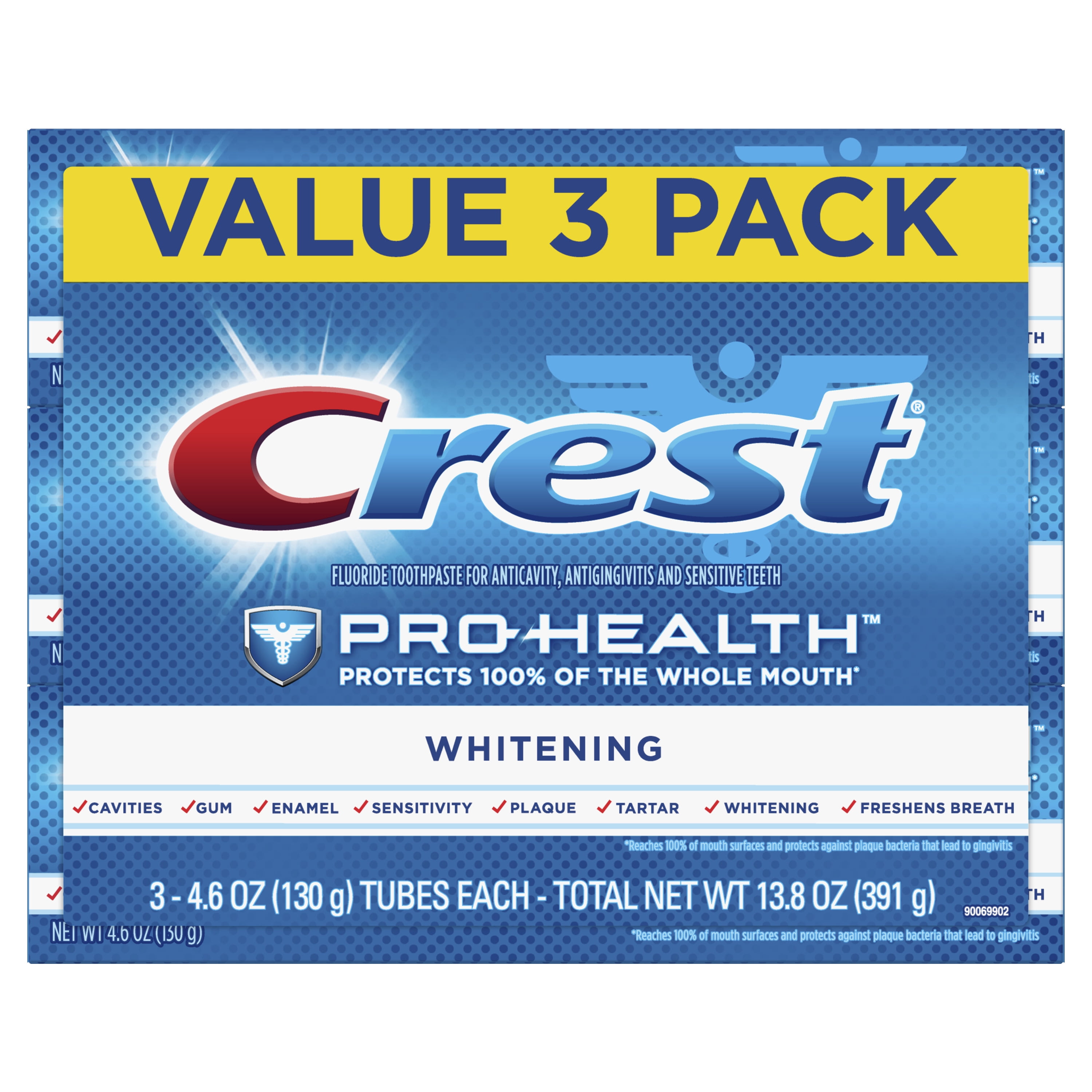 Crest Pro Health Whitening Power Toothpaste, Mint, 4.6 oz, 3 Pk