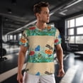 thumbnail image 3 of Wukai Colorful Plants And Insects Print Men's Short-Sleeved Mesh T-Shirt,Quick-Dry Short Sleeve Workout T-Shirt-4X-Large, 3 of 8