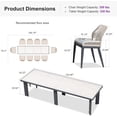 thumbnail image 4 of PURPLE LEAF 11 Pieces Modern Patio Dining Set, Rectangular Aluminum Outdoor Table and 10 All-Weather PE Rattan Chairs Set for Kitchen Porch and Garden, Grey, 4 of 9