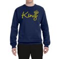 thumbnail image 2 of Wild Bobby, King Gold Script, Pop Culture, Unisex Crewneck Graphic Sweatshirt, Navy, Large, 2 of 4
