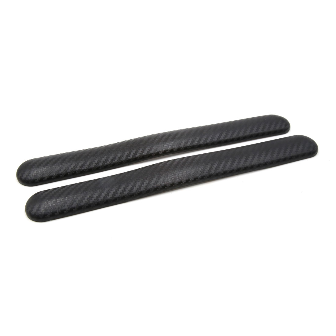 2pcs Black Carbon Fiber Pattern Car Bumper Guard Self Adhesive