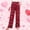Red, variant on RKSTN Valentines Pajama Pants for Boys Unisex Heart Print Elastic Waistband Color Block Lightweight Casual Pants with Pockets