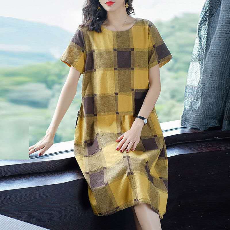 plaid t shirt dress