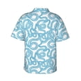 thumbnail image 3 of Daiia Blue Snake Hawaiian Shirt for Men Gentle Cotton Regular Short Sleeve Casual-Small, 3 of 9
