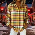 thumbnail image 4 of Wlynlyn Womens Plaid Shirts Long Sleeve Button down Blouses Casual Loose Fitted Collared Dressy Tops, 4 of 6