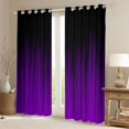 thumbnail image 2 of jejeloiu Modern Geometric Striped Curtains Pack of 2 (42x84 Each),Black Purple Curtains Blackout For Girls Kids, 2 of 6
