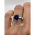 thumbnail image 2 of 8MM Lab-Created Dark Blue or Ceylon Blue Sapphire Round Natural Cut, 4-Prong Solitaire Ring, Sterling Silver, 2 of 5