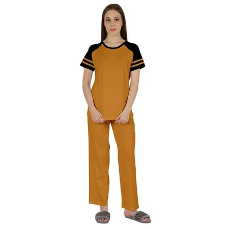 

Inkmeso Solid Sleepwear Pajama Set For WoMen s Raglan Sleeve Nightwear Pj Loungewear Sets