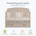 thumbnail image 4 of Dream On Me Storybrooke 5 in 1 Convertible Crib with Under Drawer, Almond Butter, 4 of 7