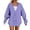 Light Purple, variant on Women Lavender Longline Full Zip Hoodie with Kangaroo Pocket and Drop Shoulder Casual Sweatshirt Mini Dress