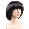 thumbnail image 3 of 〖SUCS〗Fashion Synthetic Mushroom Head BOB Brown Black Hair Wig Natural Hair Wigs, 3 of 6