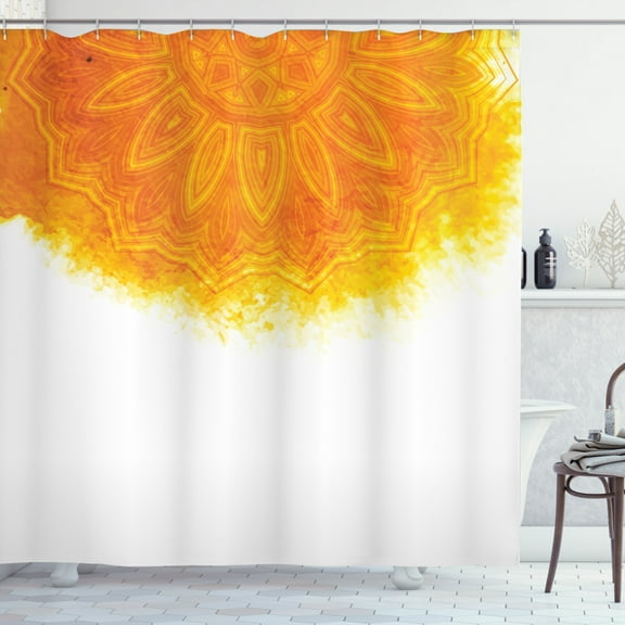 Ambesonne Boho Shower Curtain, Bohemian Style Tribal Motif, 69"Wx84"L, Burnt Orange Orange