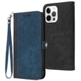 thumbnail image 2 of Jiahe Cover Wallet Case for iPhone 14 Pro Max, Wrist Strap Magnetic Shockproof Synthetic Leather Stand Cover with TPU Inner Shell,Card Holder Compatible with iPhone 14 Pro Max, Blue, 2 of 9