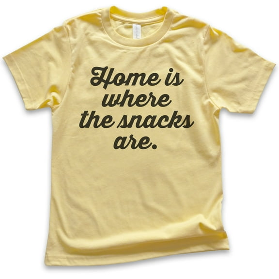 Kids Home Is Where The Snacks Are T-shirt, Youth Kids Boy Girl T-Shirt, Snack T-shirt, Food Shirt, Foodie Shirt, Yellow, Medium