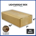 thumbnail image 2 of EcoSwift Brand Premium 10x7x4 Cardboard Boxes Mailing Packing Shipping Box Corrugated Carton 23 ECT, 10"x7"x4", Brown, 50-Pack, 2 of 6