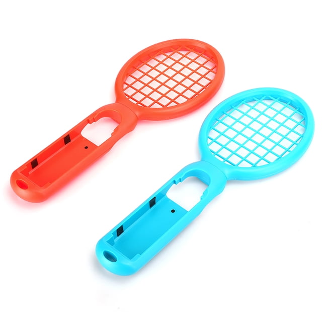 Raquette de Tennis, 1 Paire d'Accessoires Manette de Jeu de Tennis, Mario Tennis pour Console de Jeu Switch Rouge + Bleu