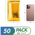 thumbnail image 2 of Pack de 50 sobres acolchados metálicos dorados, 4 x 7 pulgadas, sobres dorados de burbuja con cierre autoadhesivo, 2 of 8