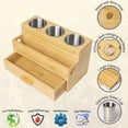 thumbnail image 3 of Organizador de herramientas para el cabello Harzen Brothers Bamboo con cajón, 3 of 7