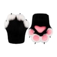 thumbnail image 3 of Guantes con forma de pata de gato, guantes de disfraz de garra de animal, guantes cálidos de invierno, mitones de vestir Negro, 3 of 9