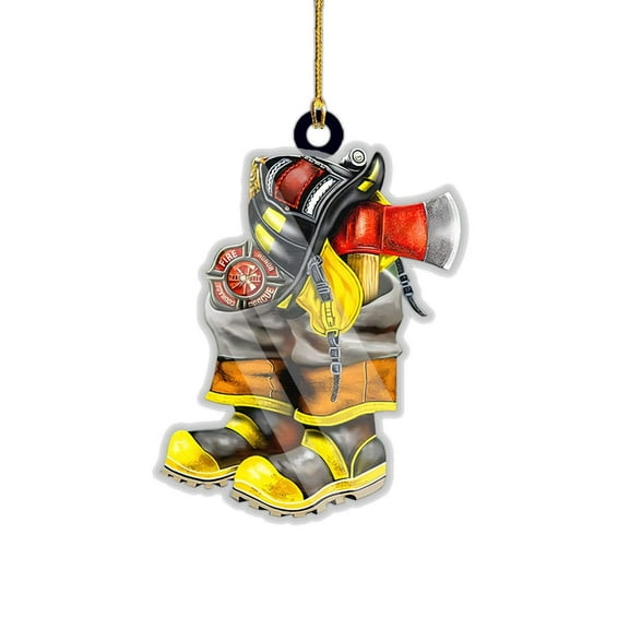 Wadada Personalized Firefighter Shaped Christmas Ornament, Firefighter Gifts, Custom Firefighter Ornaments, Fireman Gifts, Firefighter Ornaments for Christmas Tree, Firefighter Gifts for Men 3"