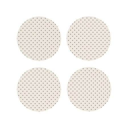 

Honeii Minimalist Crosshatch Dots Print Leather Coaster Set of 4 Ideal for Safeguarding Your Furniture from Drinks Spills and Effortless Cleanup-Round Shape