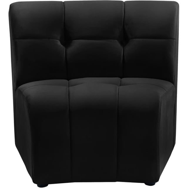 Meridian Furniture Limitless Fauteuil Modulaire en Velours Noir