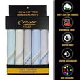 thumbnail image 2 of Caruso Italy Men's Premium 100% Pure Cotton Handkerchief Light Base with Colored Border - Pack of 5, 2 of 5